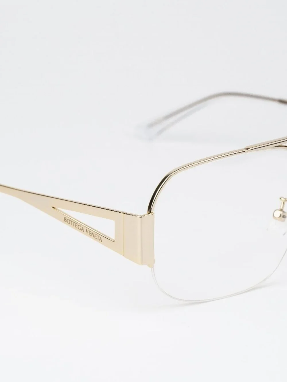 Bottega Veneta Women Eyeglasses Gold Pilot BV1067O 002 NEW AUTHENTIC